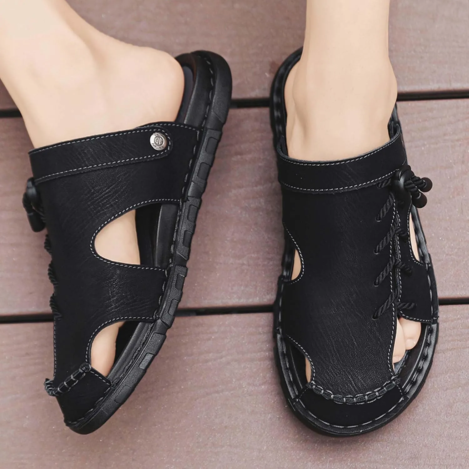 Men's Fashion Sandals Slippers Arch Support Sports Sandals Summer Quick Dry Fisherman Beach Shoes Indoor Outdoor Casual Clogs Garden Shoes