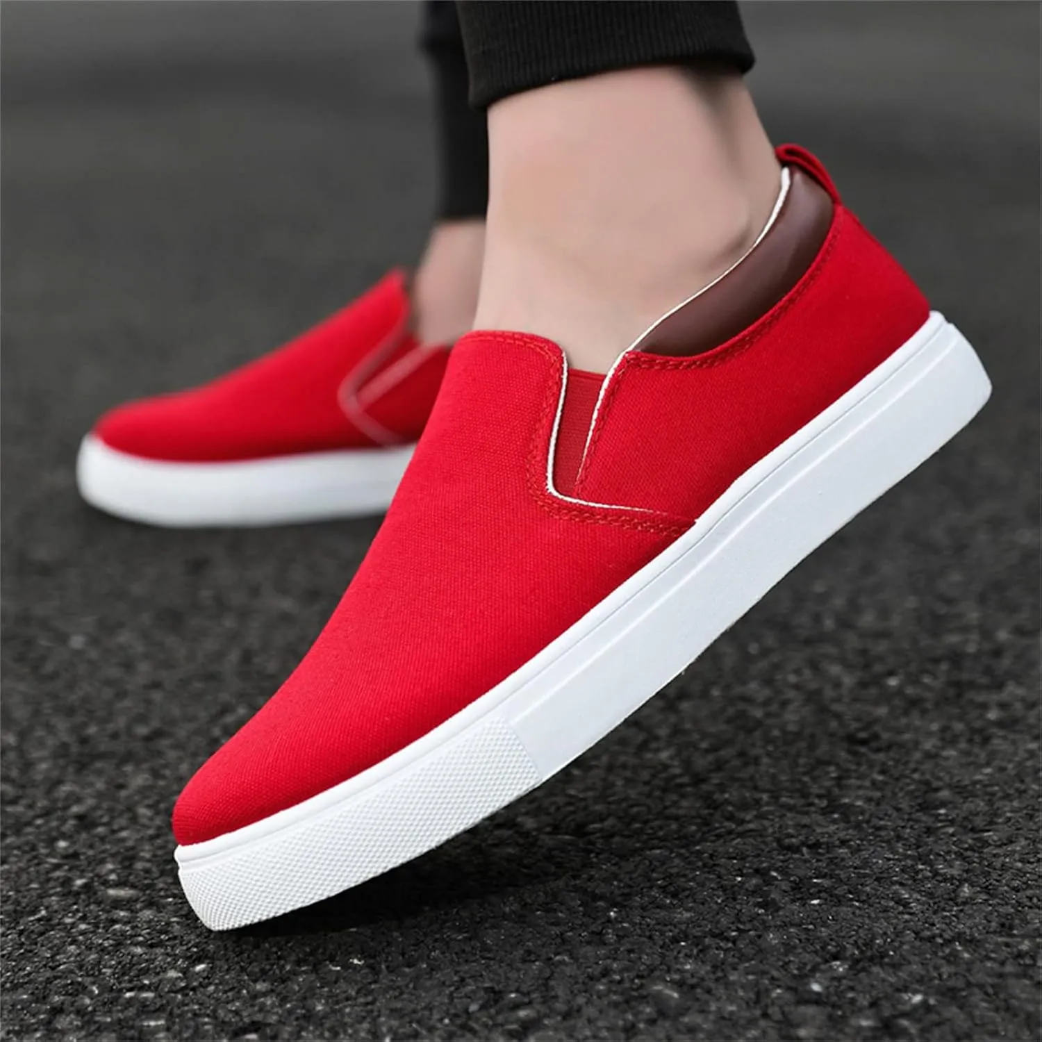 Mens Fashion Solid Color Canvas Flat Bottom Comfortable Running Casual Shoes Men S Shoes Casual Men's Sport Boots Men Shoes