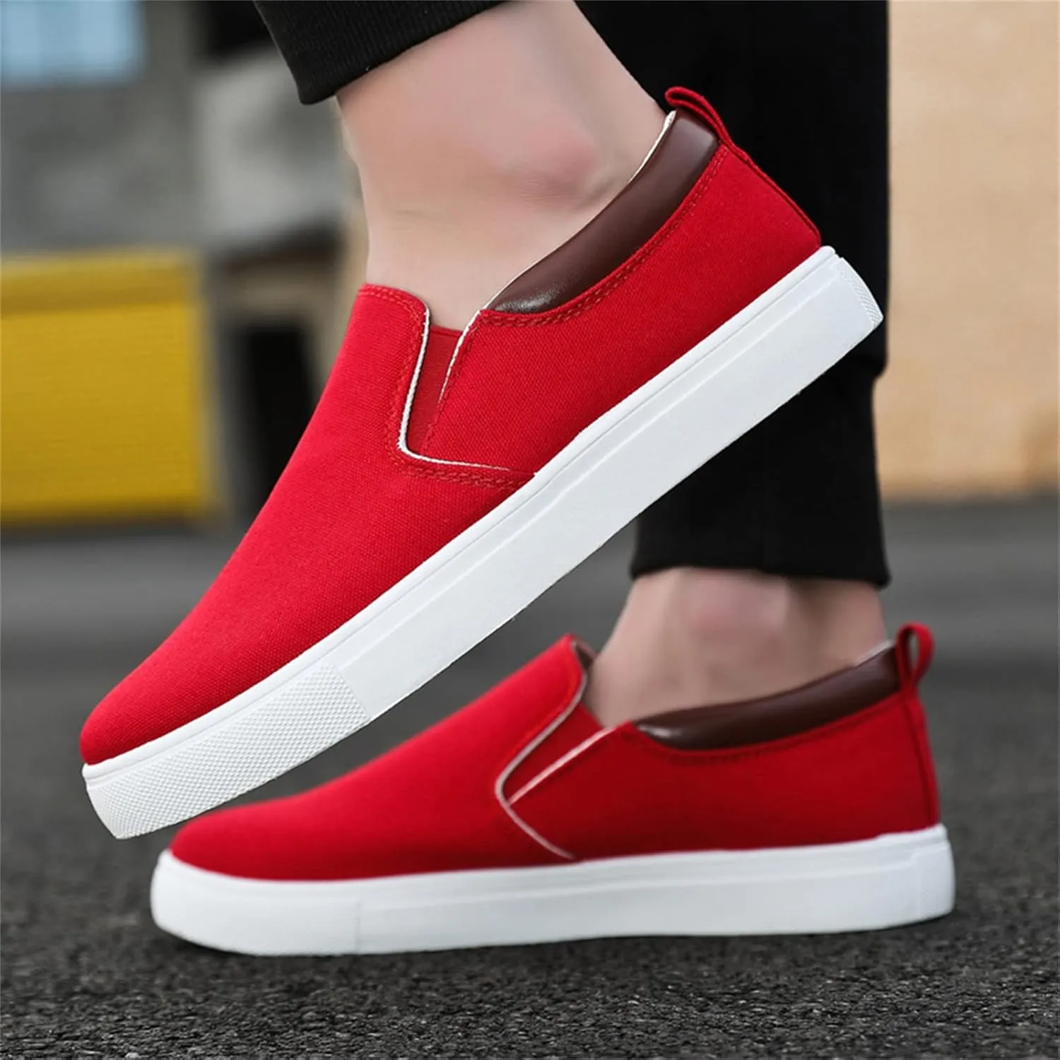 Mens Fashion Solid Color Canvas Flat Bottom Comfortable Running Casual Shoes Men S Shoes Casual Men's Sport Boots Men Shoes