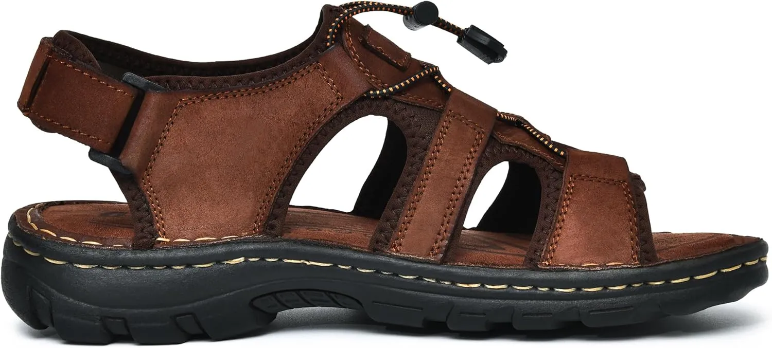 Mens Leather Sandals Athletic Fisherman Sandal Casual Summer Shoes for Men Outdoor