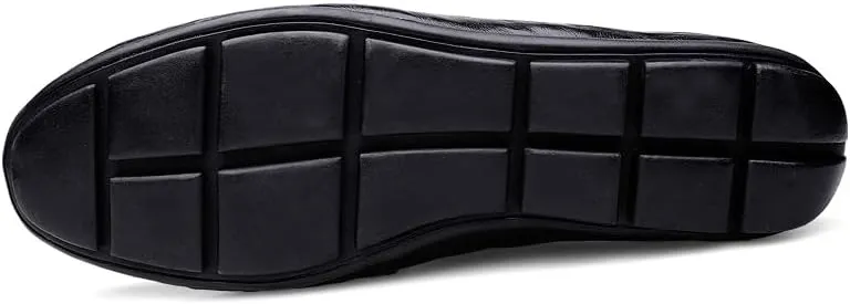 Men's Leather Slip-On Loafers, Half Shoes,Backless Moccasin, Casual Driving Shoes, Brown, Black