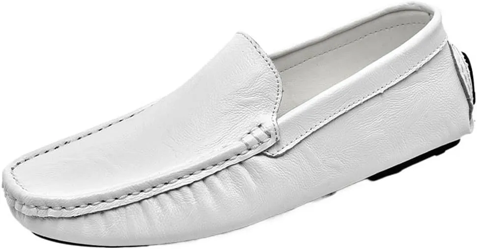 Mens Loafers Round Toe PU Leather Driving Moccasins Loafers Comfortable Anti-slipResistant Prom Slip-on