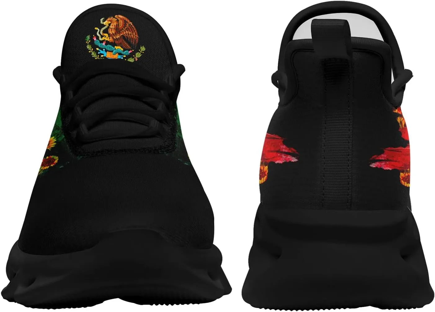 Men's Mexican Flag Sneakers Women's Lightweight Festivals Gift Mexico Unisex Running Sports Athletic Baseball Shoes