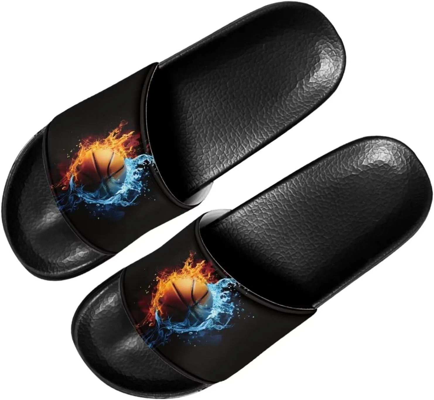 Mens Pillow House Slide Sandals Non-Slip Black Bath Sandals Wide Width EVA Flat Shoes Quick Drying Peep Toe Slippers Beach Dress Shoes