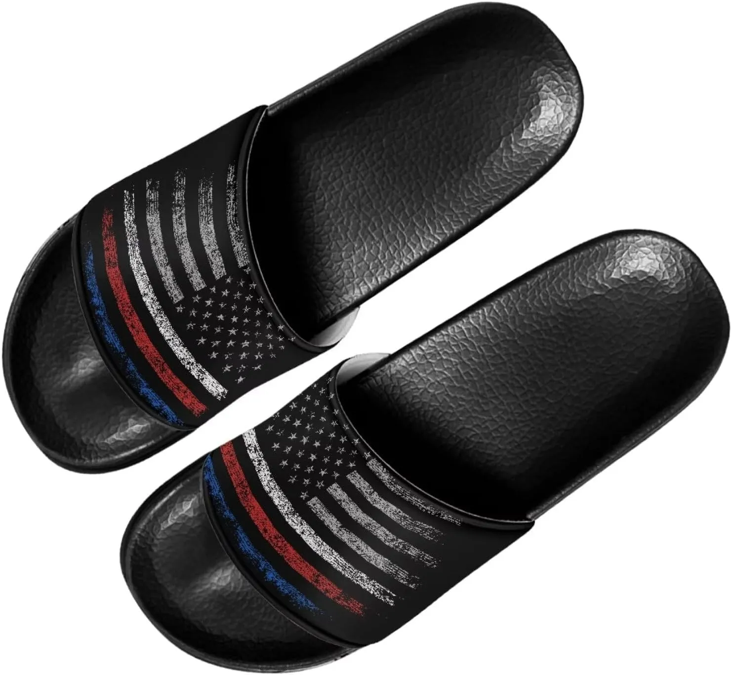 Mens Pillow House Slide Sandals Non-Slip Black Bath Sandals Wide Width EVA Flat Shoes Quick Drying Peep Toe Slippers Beach Dress Shoes