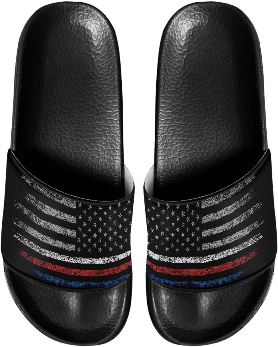 Mens Pillow House Slide Sandals Non-Slip Black Bath Sandals Wide Width EVA Flat Shoes Quick Drying Peep Toe Slippers Beach Dress Shoes