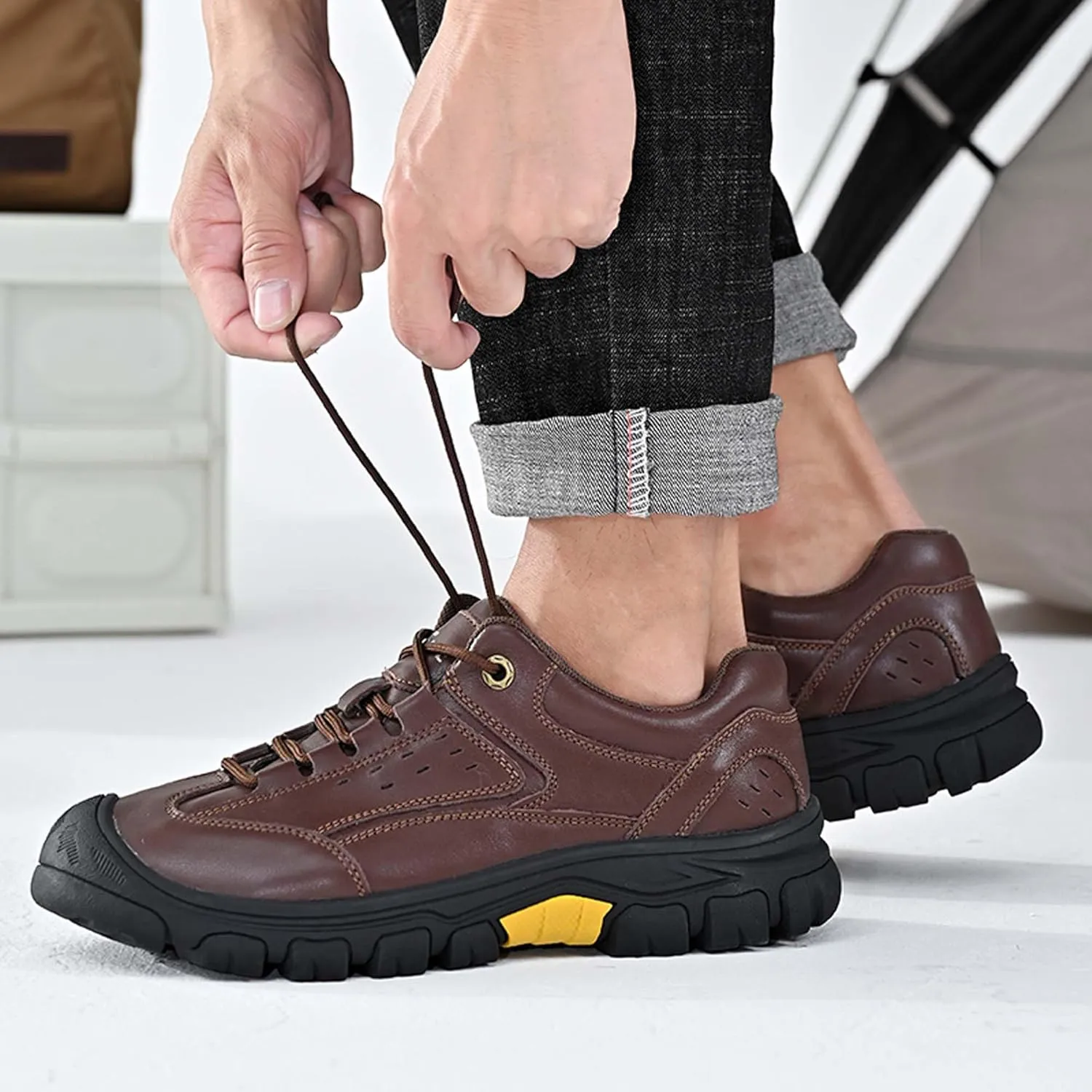 Men's Premium Genuine Cowhide Leather Sneakers, Fashion Leather Casual Walking Shoes, Driving Shoes, Mesh Lining, Comfortable, Soft, Non-Slip, Durable, Suitable for All Seasons.