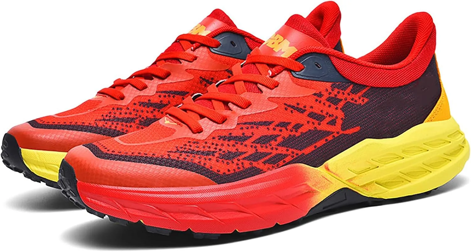 Men's Road Running Walking Shoes Platform Cushioned Comfort Racing Sneakers Durable Non-Slip Breathable Athletic Tennis Gym Workout Trainers