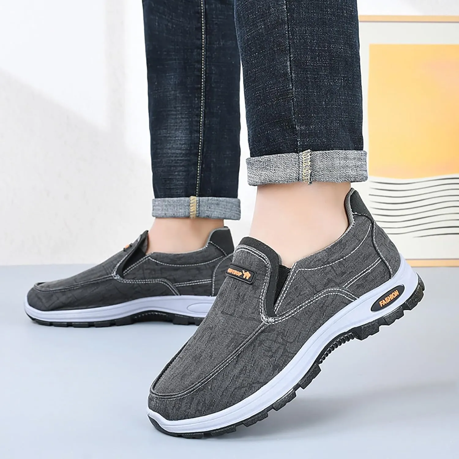 Men's Shoes Breathable Solid Color Casual Soft Sole Comfortable Walking Shoes Mens Leather Dress Boots