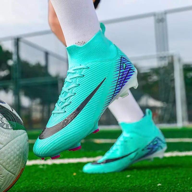 Men's Soccer Cleats Professional Football Boots High-Top Comfortable Breathable Outdoor Indoor Athletic Futsal Training Sneaker