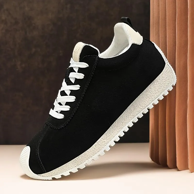 Men's Stylish Casual Sneakers - Comfortable, Non-Slip Thick Sole with Arch Support, Durable Lace-Up Shoes for All Seasons