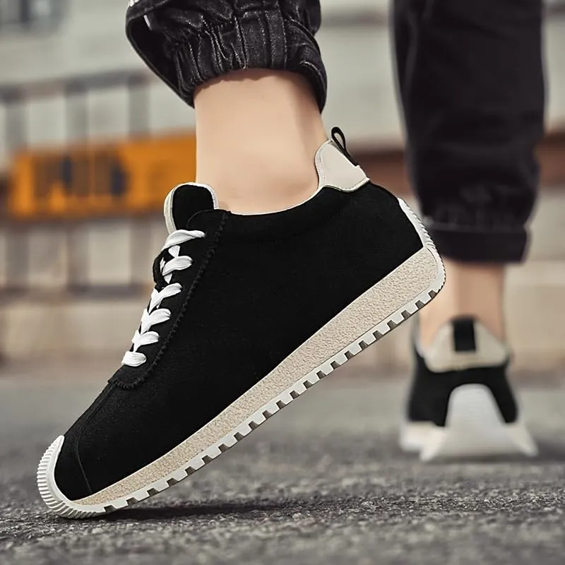 Men's Stylish Casual Sneakers - Comfortable, Non-Slip Thick Sole with Arch Support, Durable Lace-Up Shoes for All Seasons
