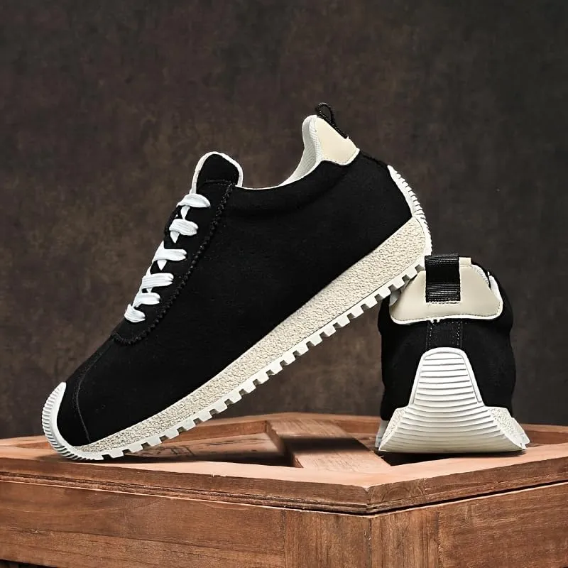 Men's Stylish Casual Sneakers - Comfortable, Non-Slip Thick Sole with Arch Support, Durable Lace-Up Shoes for All Seasons