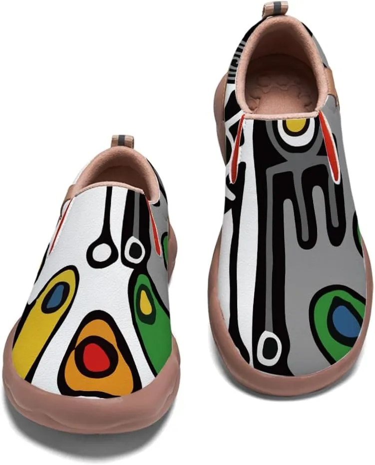 Mens Walking Slip-on Loafers Abstract Art Painted Sneakers Holiday Casual Travel Shoes