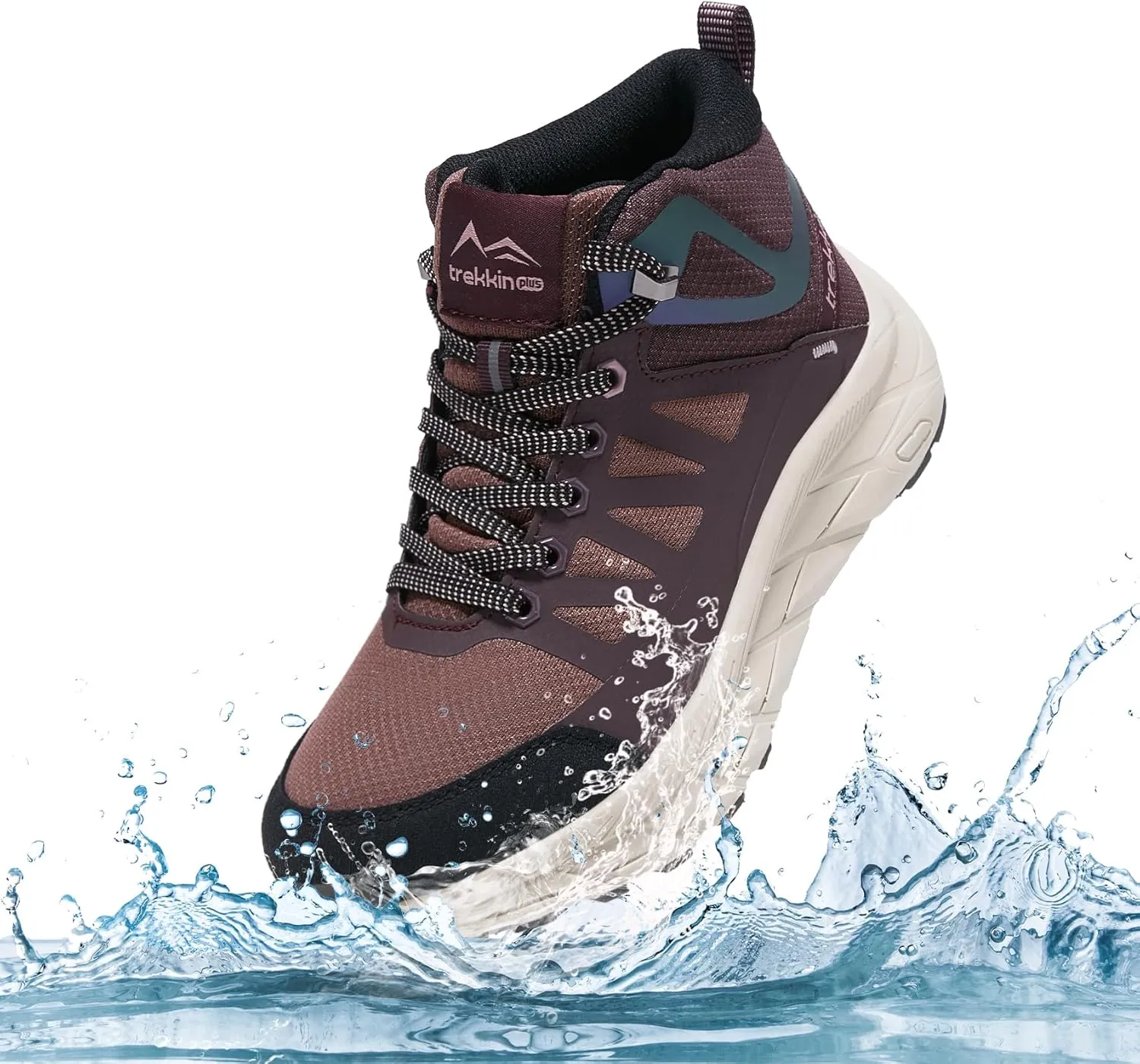 Men's Waterproof Shoes Hiking Trekking Trails Outdoor Lightweight Slip Resistant Cushion Sole Comfortable Work Shoes Walking Boot