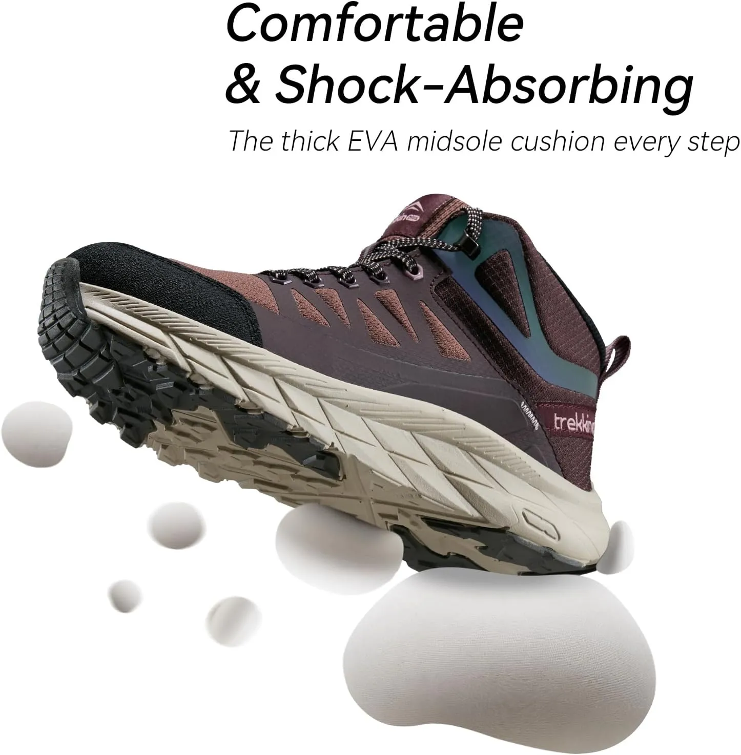 Men's Waterproof Shoes Hiking Trekking Trails Outdoor Lightweight Slip Resistant Cushion Sole Comfortable Work Shoes Walking Boot