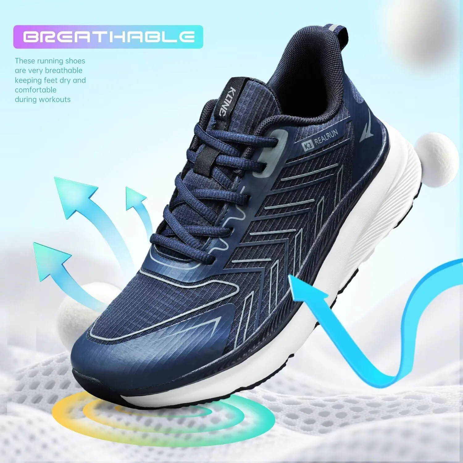 Mens Wide Toe Box Shoes Walking Running Athletic Sport Sneakers Tennis Comfortable Breathable Gym Workout Soft Sole