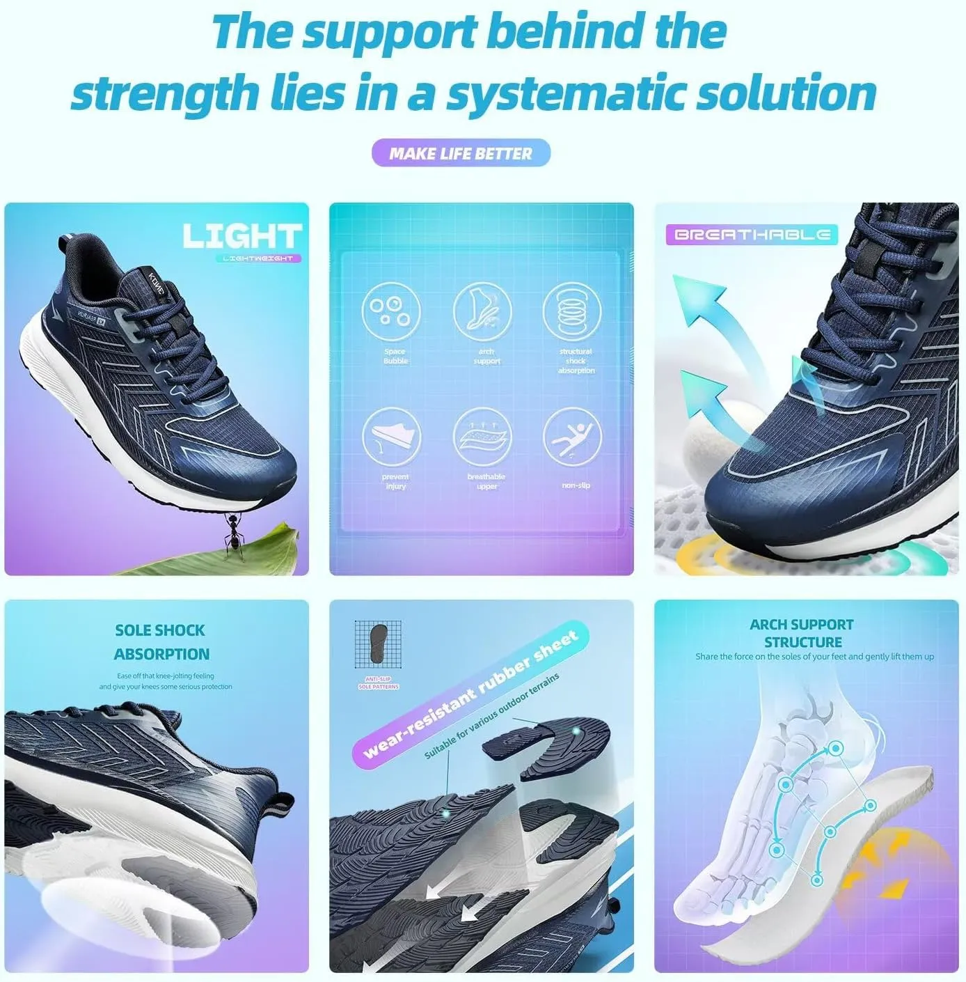 Mens Wide Toe Box Shoes Walking Running Athletic Sport Sneakers Tennis Comfortable Breathable Gym Workout Soft Sole