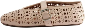 Mesh Ballet Flats for Women,Buckle Strap Hollow Out Mary Jane Flats Round Toe Breathable Comfortable Casual Daily Dress Ballerina Shoes