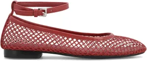MIA Womens Roz Ankle Strap Ballet Flats Casual - Red
