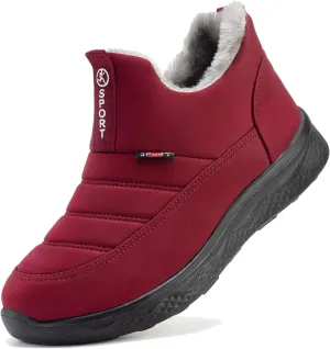 Moodeng Womens Snow Boots Warm Fur Lined Winter Boots Water-Resistant Slip on Ankle Booties Outdoor Comfortable Short Boots Lightweight