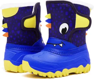 MORENDL Kids' Snow Boots Insulated Waterproof Fur Lined Warm Anti-Slip Winter Shoes for Boys and Girls Outdoor Walking(Toddler/Little Kid)