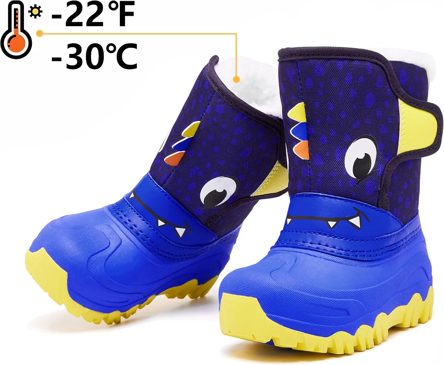 MORENDL Kids' Snow Boots Insulated Waterproof Fur Lined Warm Anti-Slip Winter Shoes for Boys and Girls Outdoor Walking(Toddler/Little Kid)