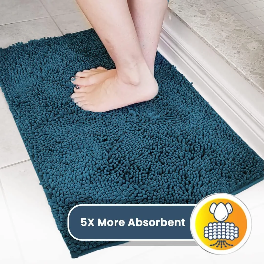Muddy Mat® Shown on TV–Super Absorbent Microfiber Dog Door Mat for Muddy Paws, Non-Slip Washable Pet Rug, Quick Dry Chenille Entryway Carpet, Machine Washable Indoor Outdoor mat–Atlantic Blue 35"x24"