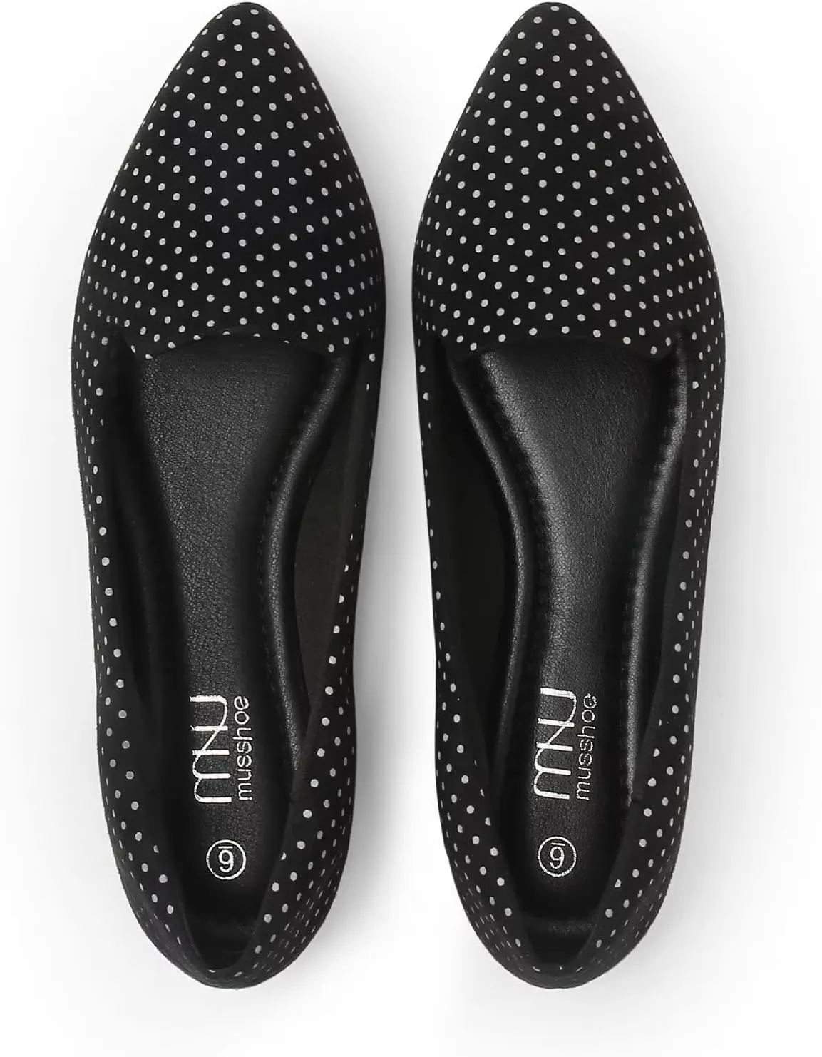 MUSSHOE Flats for Women Dressy Comfortable Ballerina Flats Pointed Toe Slip-on Casual Business Shoes Work Shoes for Women