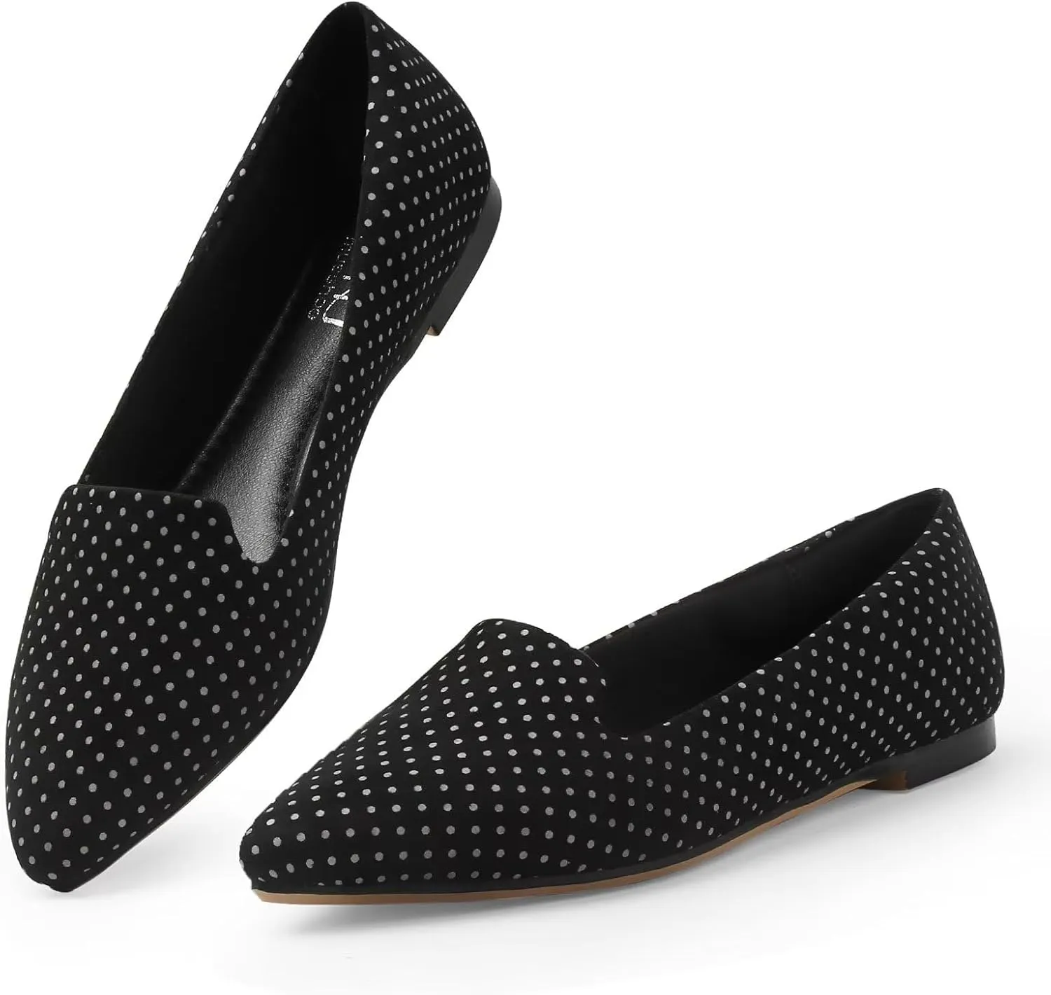 MUSSHOE Flats for Women Dressy Comfortable Ballerina Flats Pointed Toe Slip-on Casual Business Shoes Work Shoes for Women