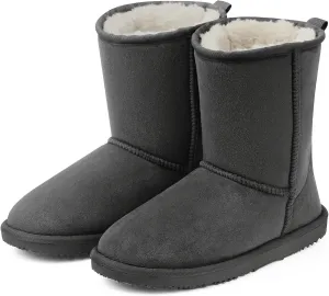 MUSSHOE Winter Mid-Calf Plush Fuzzy Boots for Women Snow Womens Ankle Furry Slip On Boots Suede Platform Boot Fall Fur Cozy Shoes