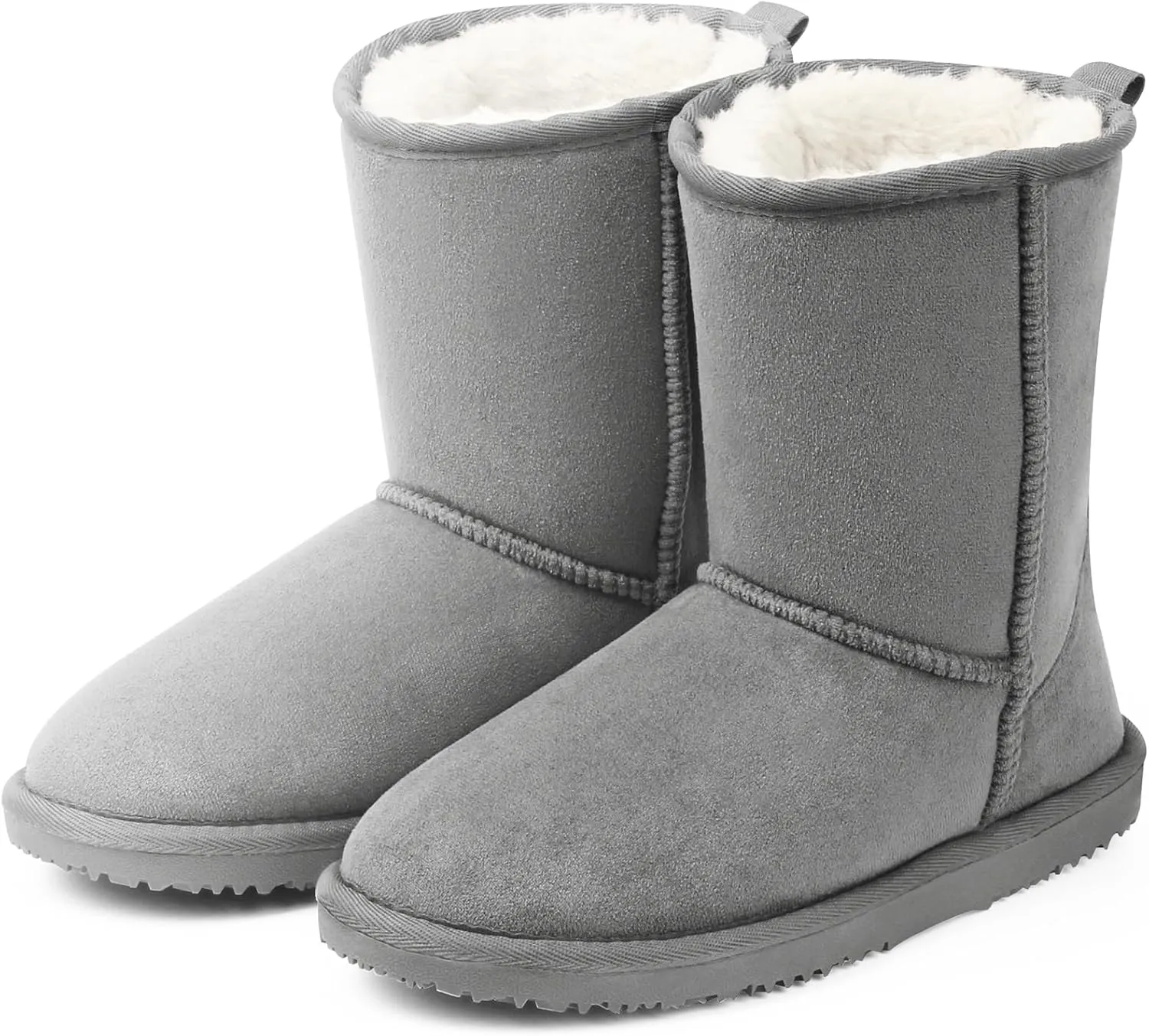 MUSSHOE Winter Mid-Calf Plush Fuzzy Boots for Women Snow Womens Ankle Furry Slip On Boots Suede Platform Boot Fall Fur Cozy Shoes
