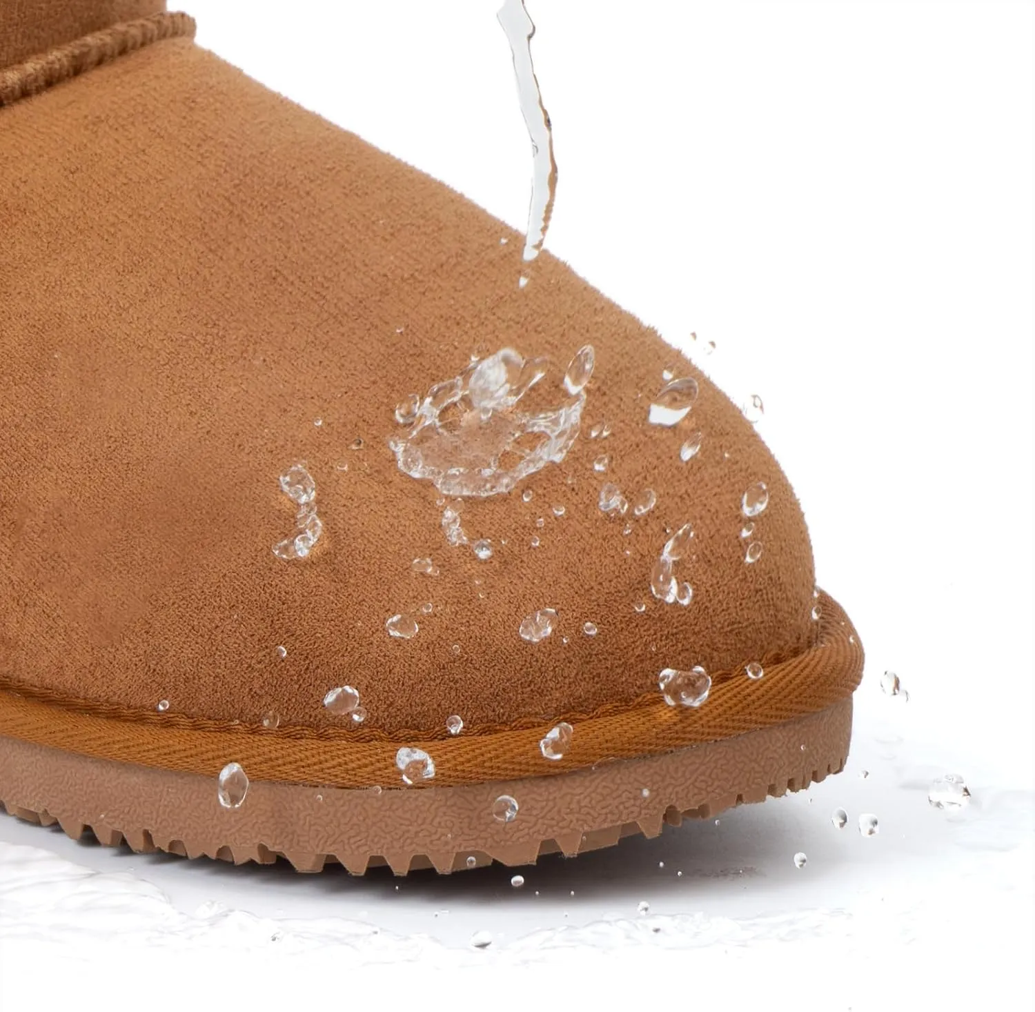 MUSSHOE Winter Mid-Calf Plush Fuzzy Boots for Women Snow Womens Ankle Furry Slip On Boots Suede Platform Boot Fall Fur Cozy Shoes