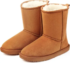 MUSSHOE Winter Mid-Calf Plush Fuzzy Boots for Women Snow Womens Ankle Furry Slip On Boots Suede Platform Boot Fall Fur Cozy Shoes