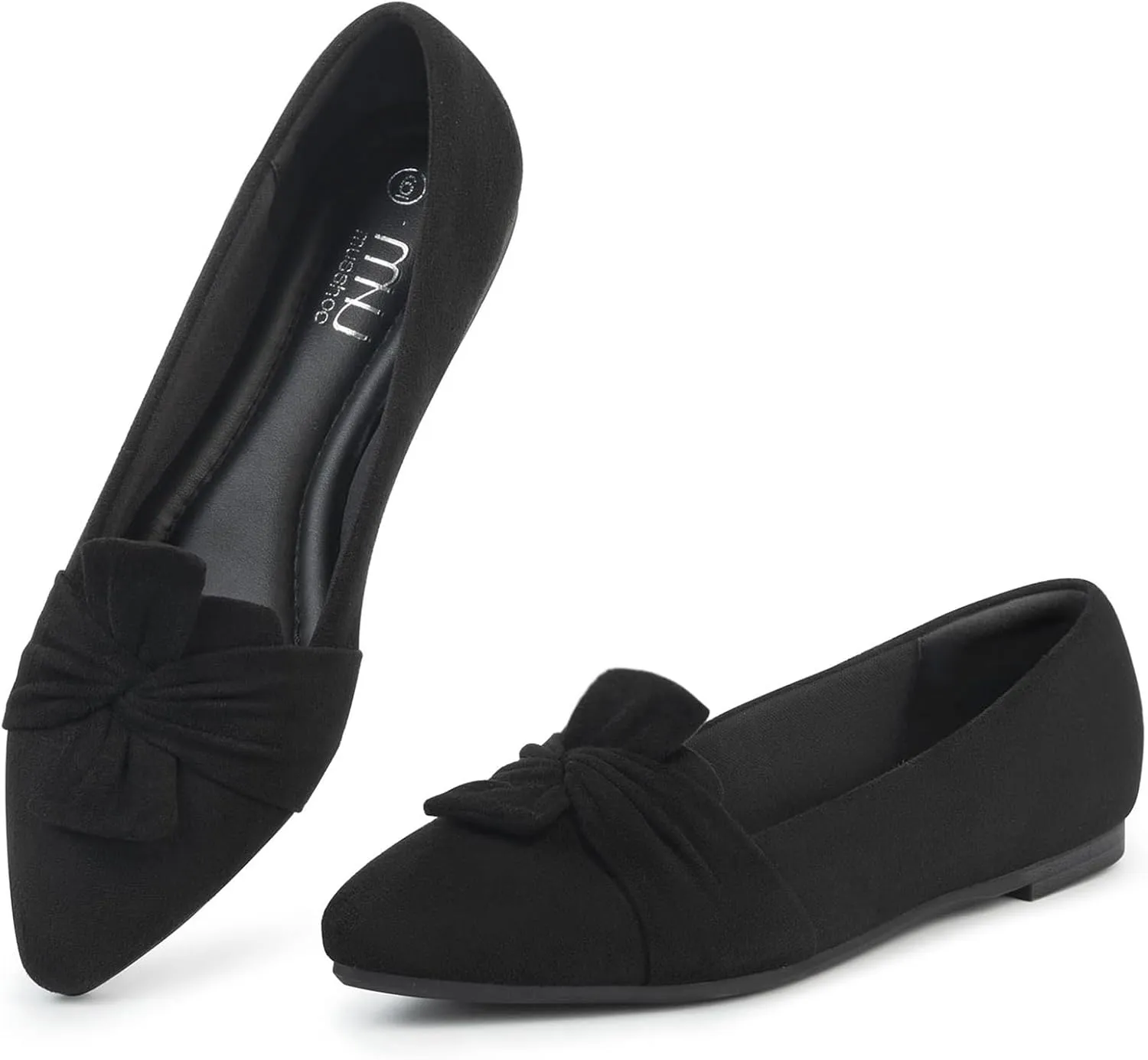 MUSSHOE Women's Flats Dressy Pointed Toe Comfortable Bowknot Ballet Flats Shoes
