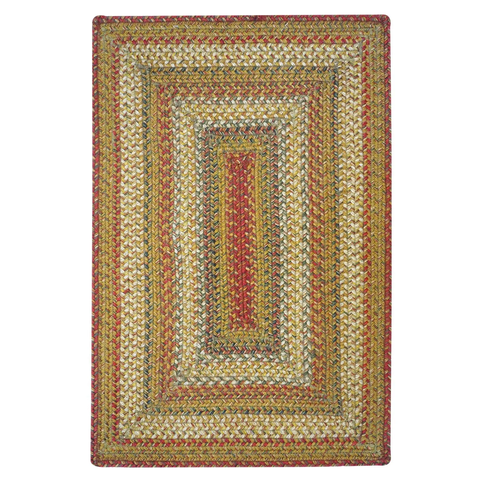 Mustard Seed Red - Green Jute Braided Rectangular Rugs