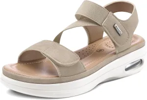 mysoft Women's Summer Walking Sandals Air Cushion Support Platform Ankle Strap Shoes Comfortable Casual Wedge Sandals