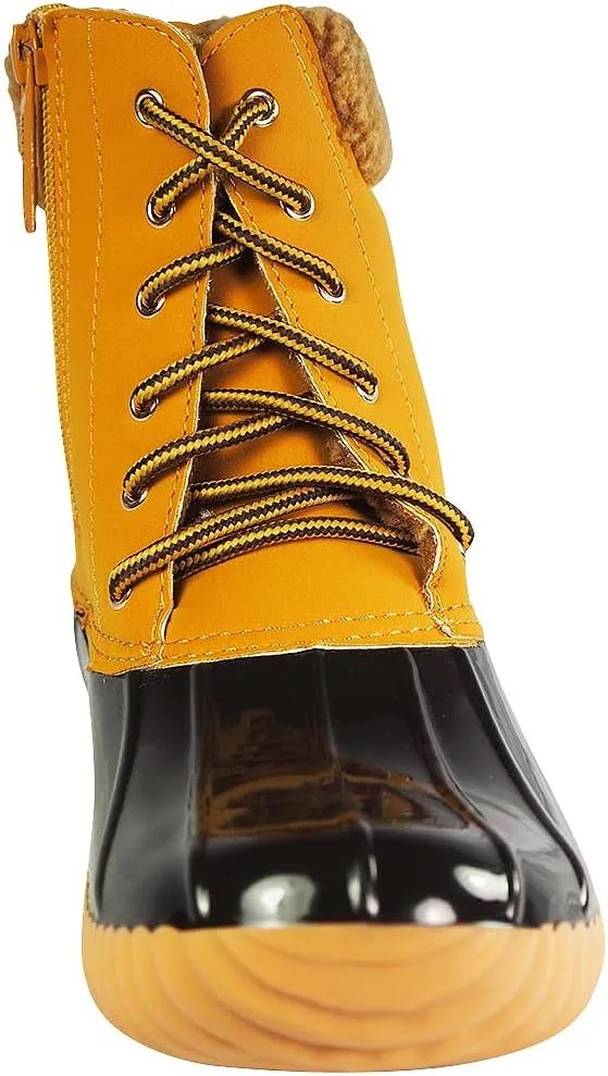Nature Breeze Ladies Duck-02 Lace Up and Zipper Waterproof Insulated Boot