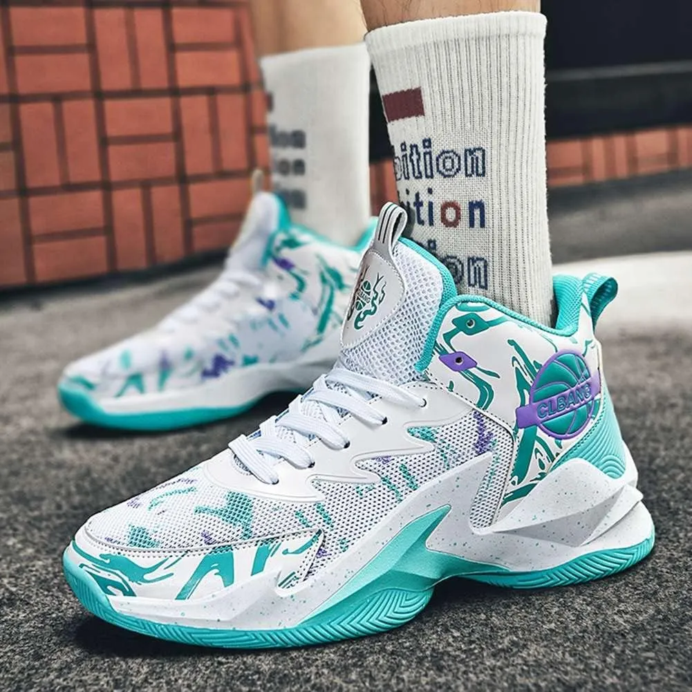 NCNDB Unisex High Top Basketball Shoes Breathable Non Slip Outdoor Running Sports Fashion Sneakers