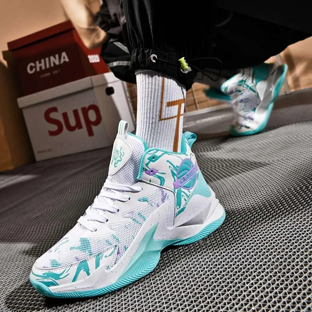 NCNDB Unisex High Top Basketball Shoes Breathable Non Slip Outdoor Running Sports Fashion Sneakers