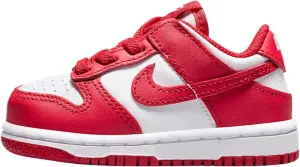 Nike Dunk Low Baby/Toddler Shoes (FB9107-119, White/White/University Red)