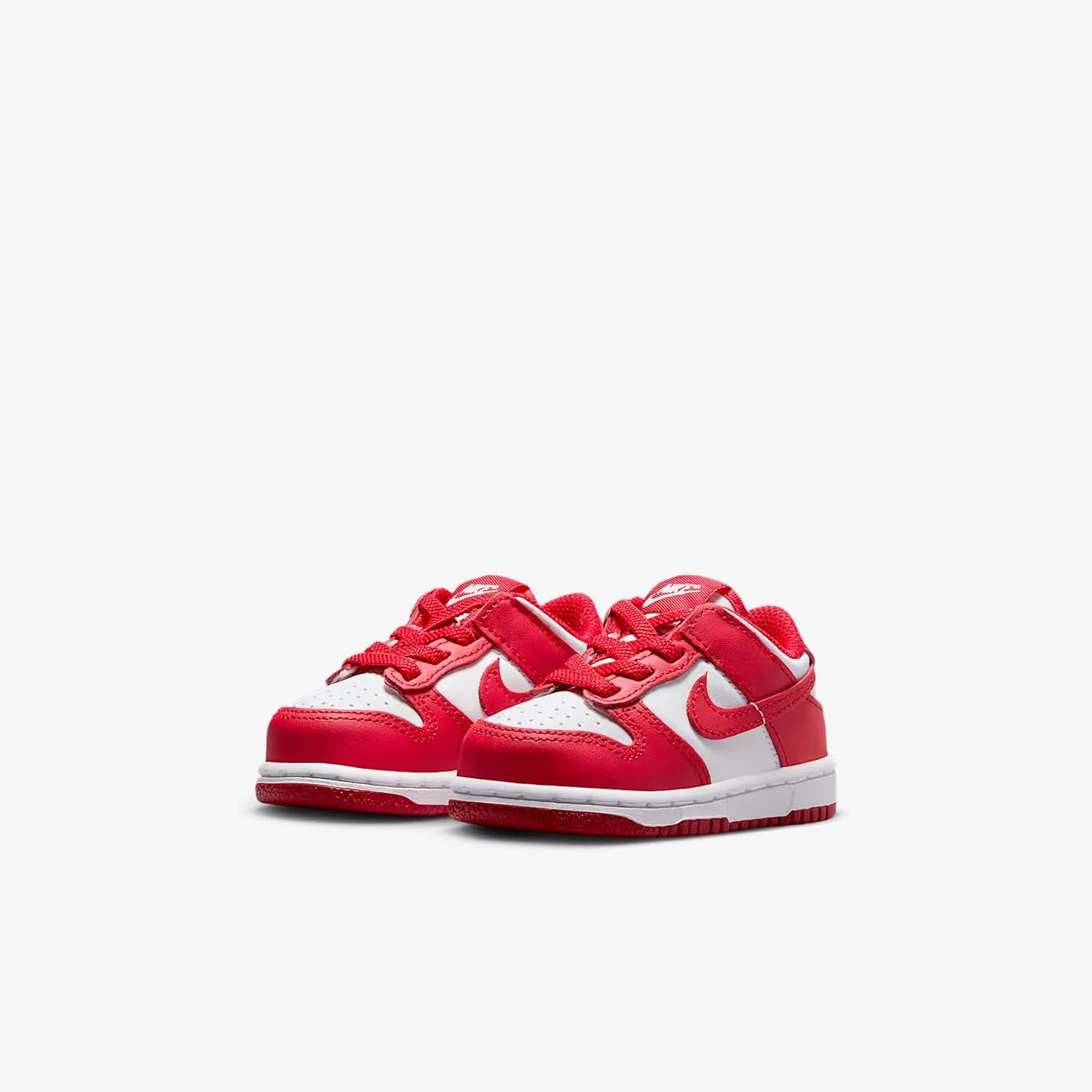 Nike Dunk Low Baby/Toddler Shoes (FB9107-119, White/White/University Red)