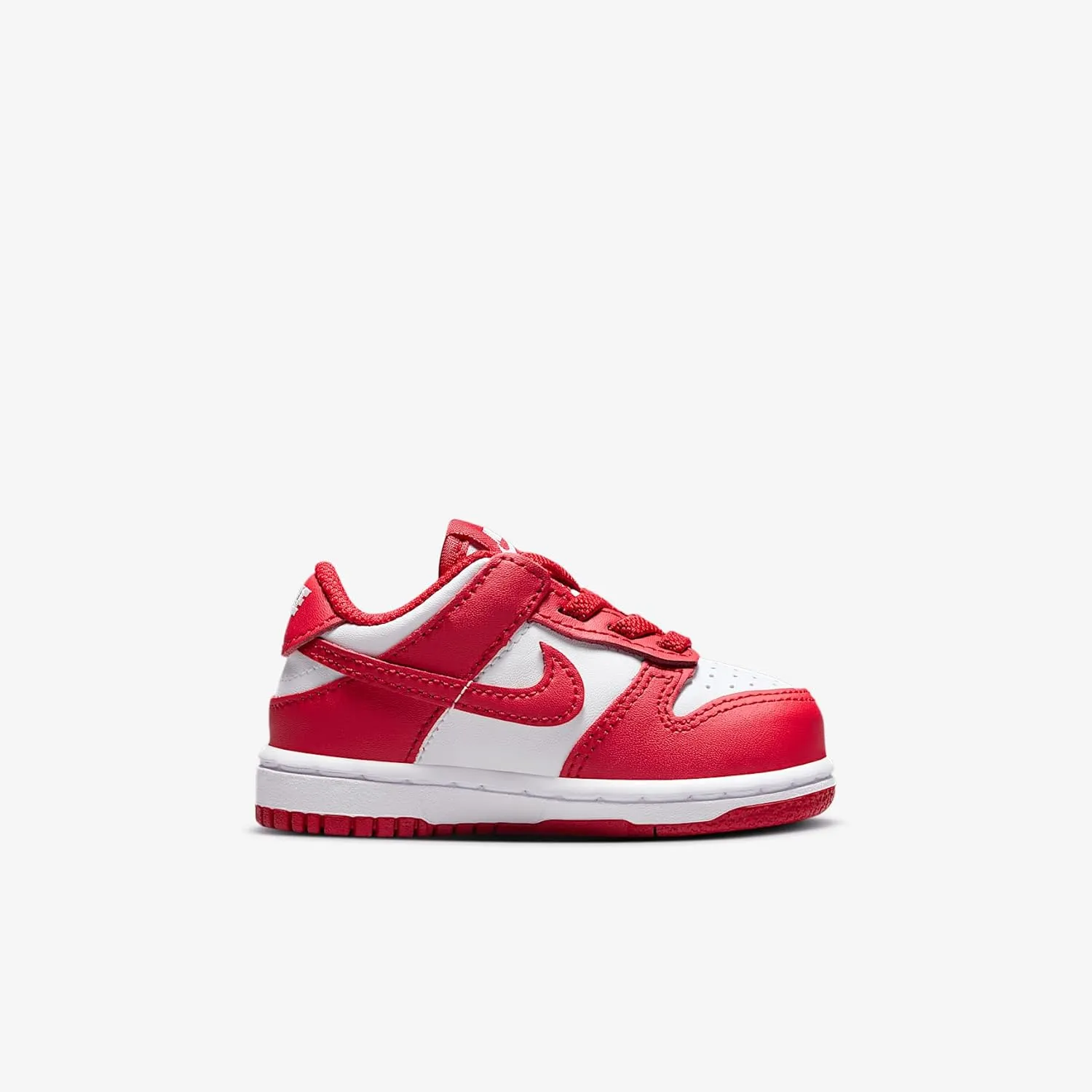 Nike Dunk Low Baby/Toddler Shoes (FB9107-119, White/White/University Red)