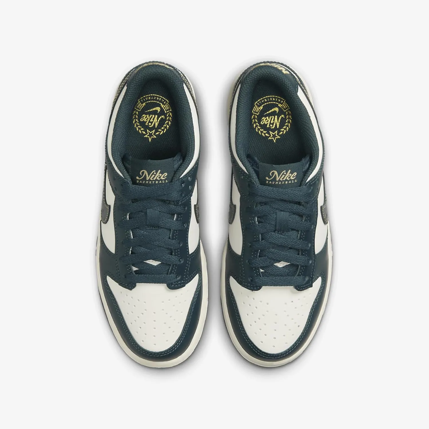 Nike Dunk Low Big Kids' Shoes (FB9109-301, Deep Jungle/Pale Ivory/Vintage Green)