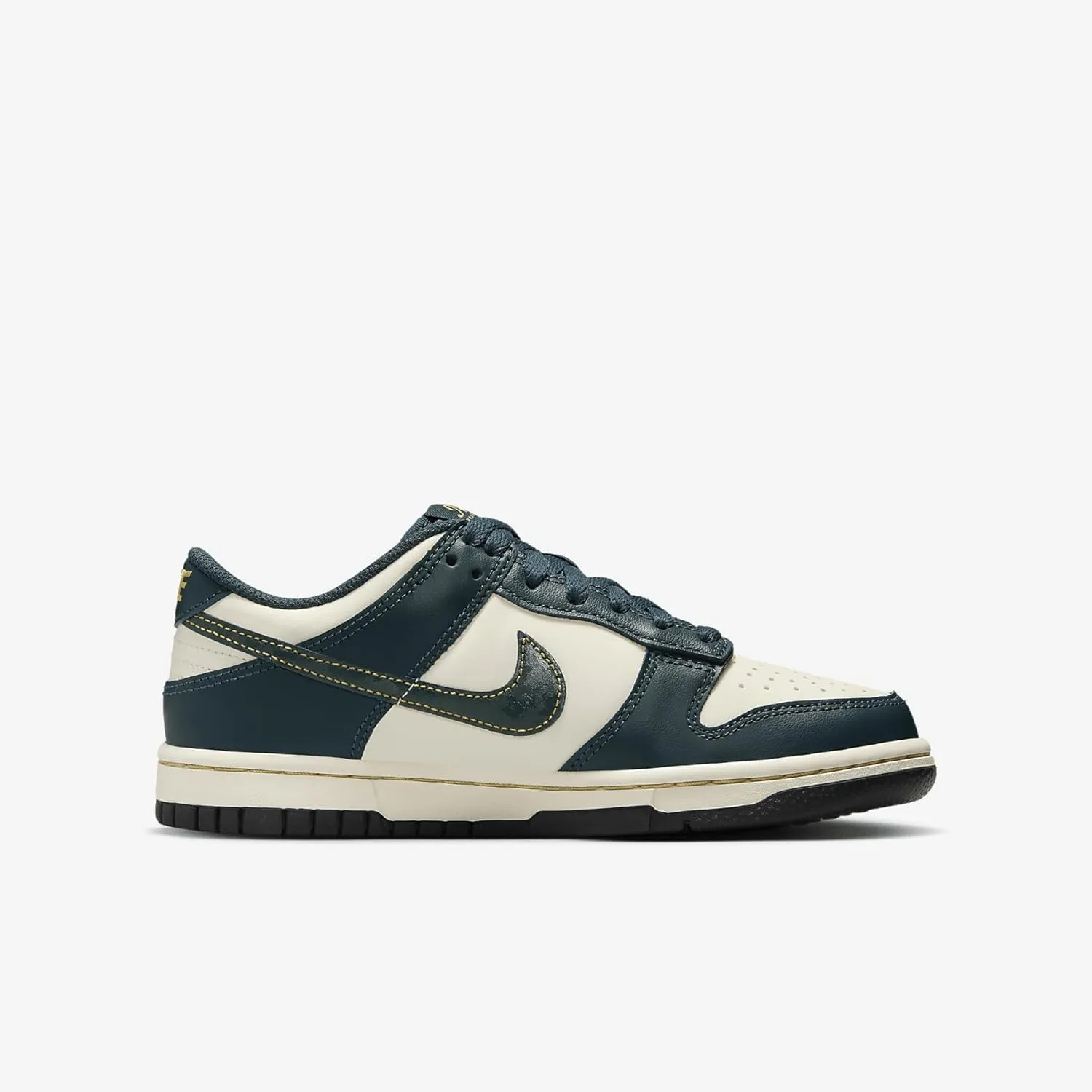 Nike Dunk Low Big Kids' Shoes (FB9109-301, Deep Jungle/Pale Ivory/Vintage Green)
