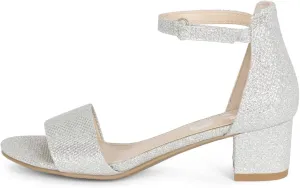 NILZA Girls/Kids/Children - Wide band Comfortable Sole with Ankle Strap Block Heel Sandals Shoes
