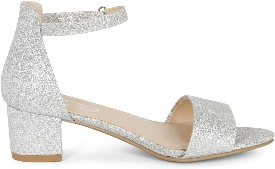 NILZA Girls/Kids/Children - Wide band Comfortable Sole with Ankle Strap Block Heel Sandals Shoes