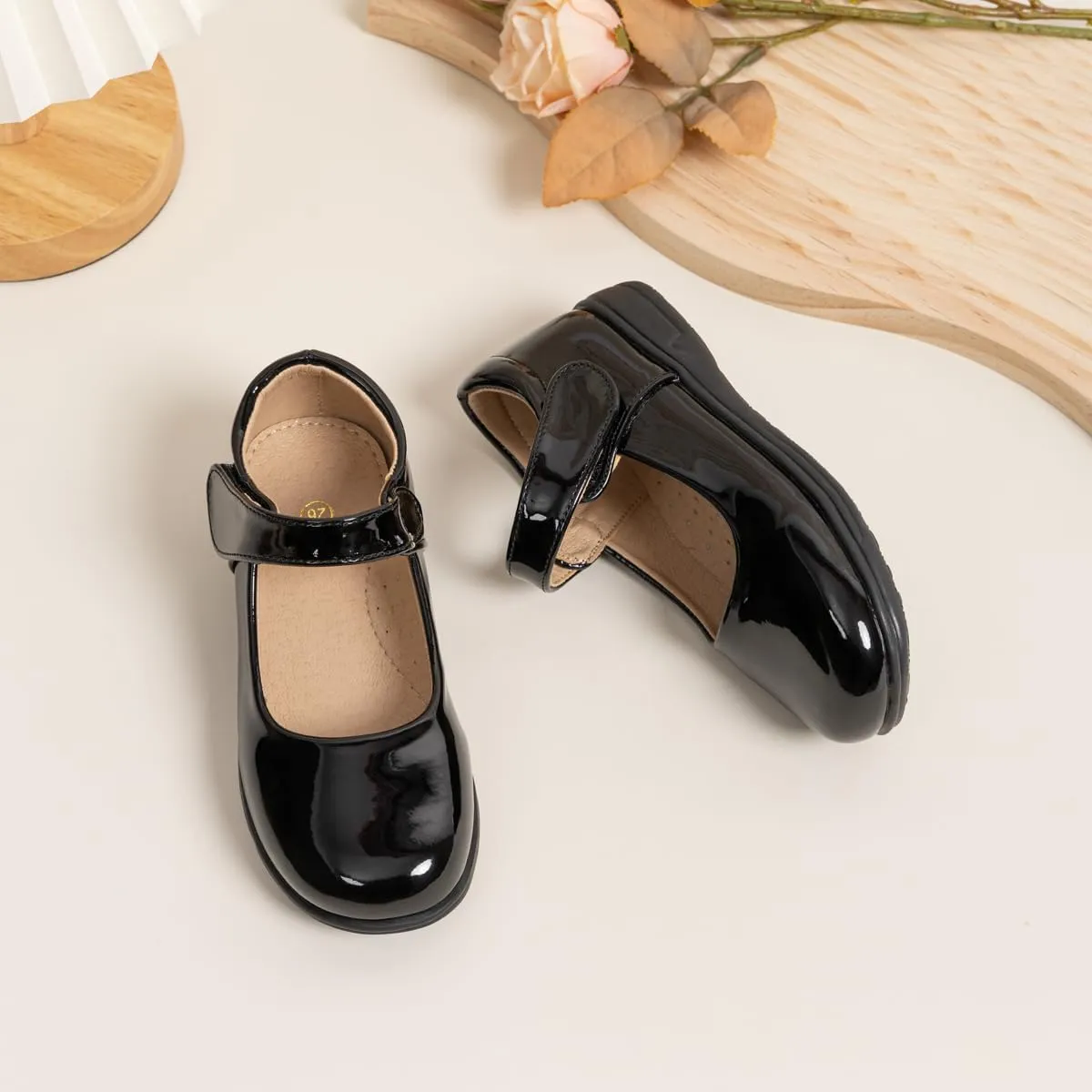 ohsofy Girls Mary Jane Flat School Uniform Wedding Party Princess Dress Shoes for Little Kids