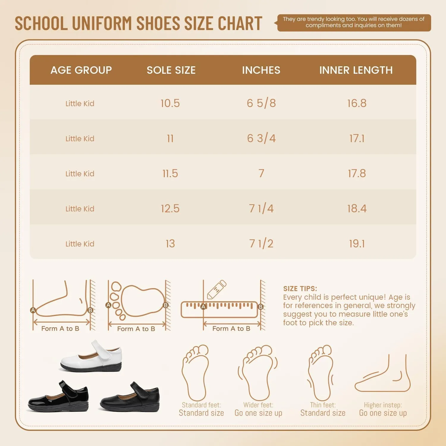 ohsofy Girls Mary Jane Flat School Uniform Wedding Party Princess Dress Shoes for Little Kids