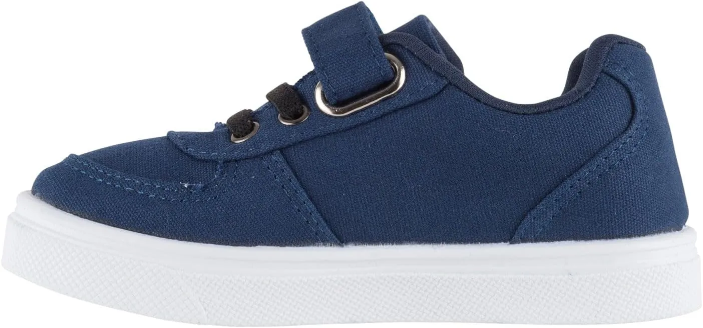 Oomphies Ethan Boys Low-Top Sneakers – Canvas Upper, Hook & Loop Closure, Cushioned Footbed & Durable Rubber Sole